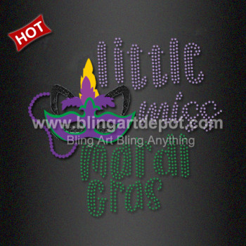 Little Miss Mardi Gras Rhinestone Transfers